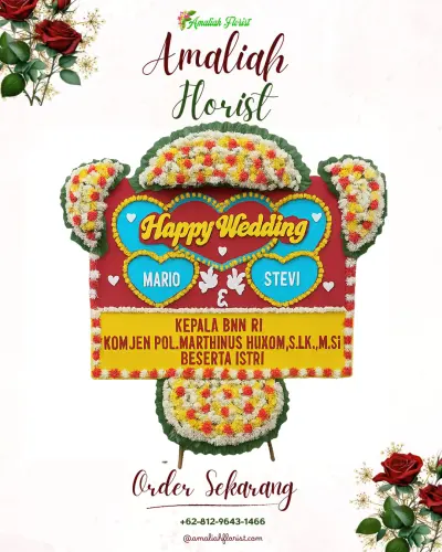 Karangan Papan Bunga Pernikahan di Slorok
